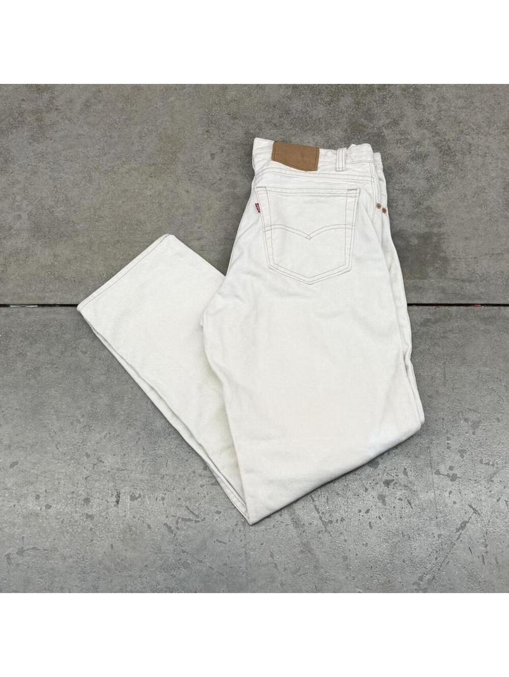 vintage levis 550 white relaxed baggy fit made in usa jeans size 34 x 30